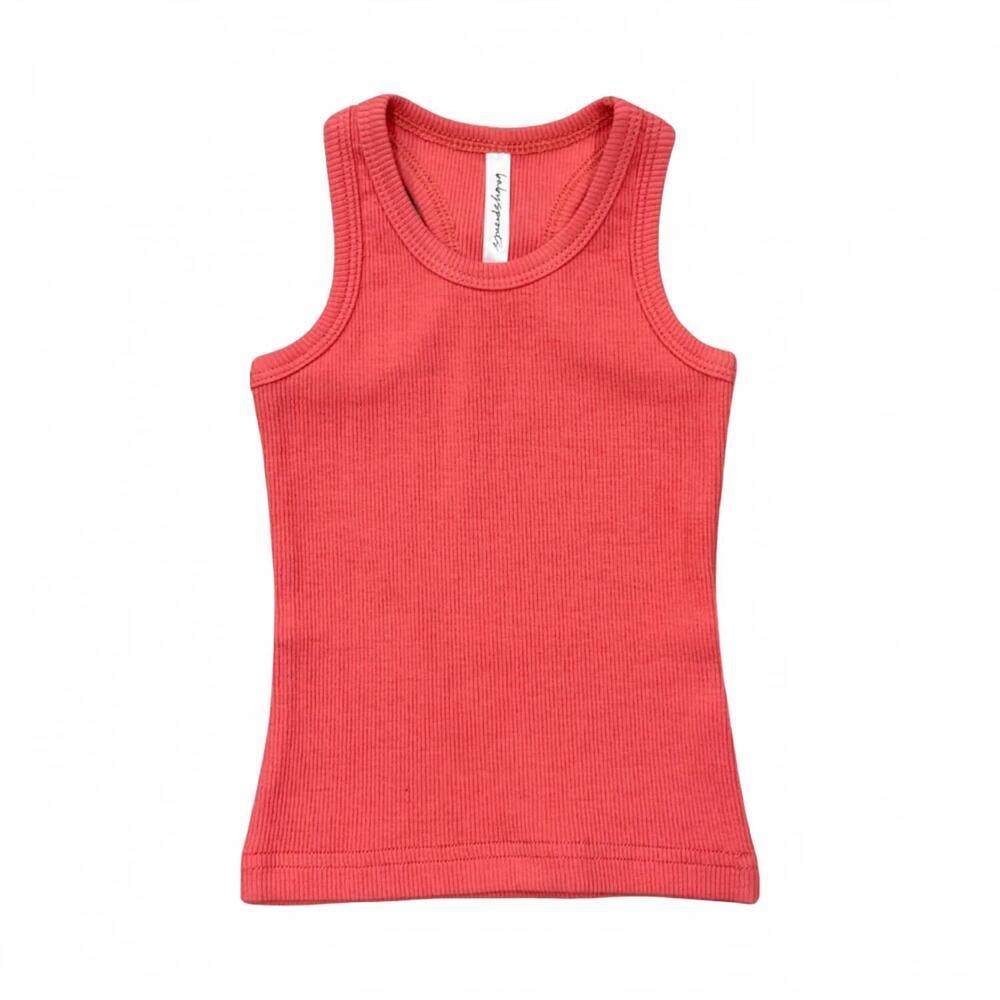 NEW BABYSPROUTS girl's ribbed tank in cherry pink